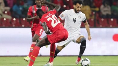 محمد صلاح يسجل الهدف الاول لـ مصر في شباك غينيا بيساو