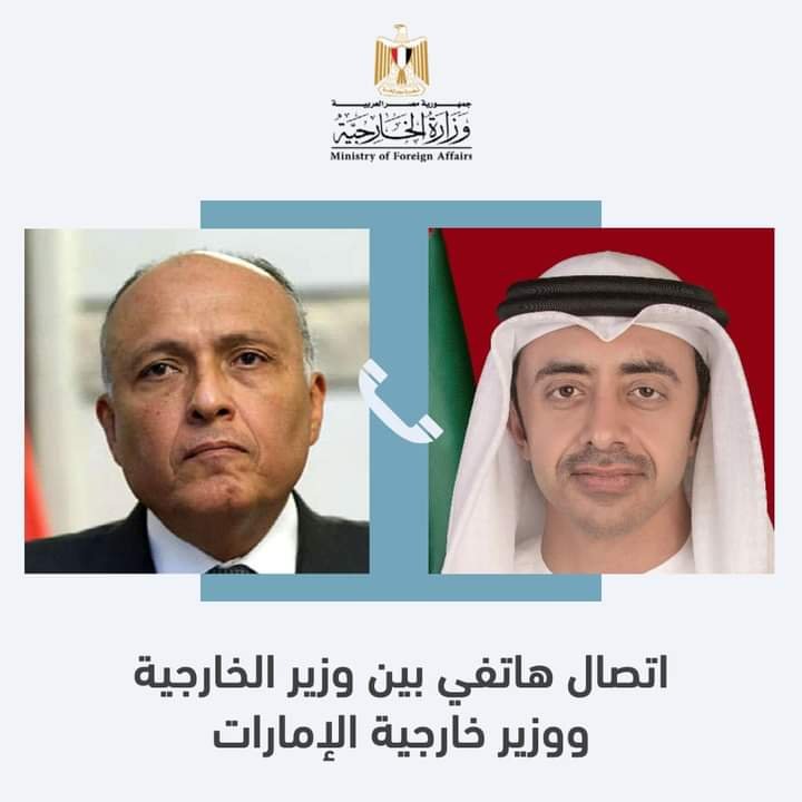 شكري يُجري اتصالاً مع نظيره الإماراتي للاطمئنان حول ما تردد عن أنفجار ثلاثة صهاريج نقل محروقات بترولية