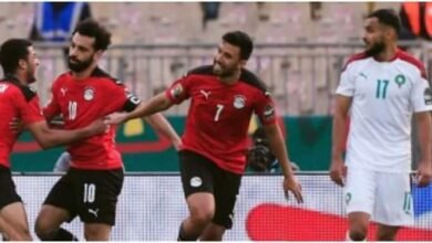تريزيجيه يحرز هدفا التقدم لمنتخب مصر فى مرمى المغرب 2 / 1