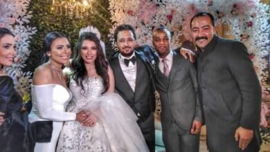 حسام حسن ومحمود عامر في حفل زفاف السيناريست آمين جمال