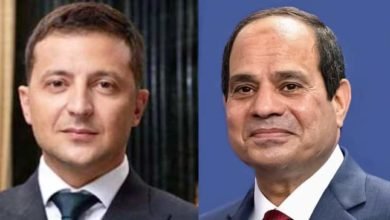 السيسي يتلقى اتصالاً هاتفياً من الرئيس الأوكراني فلوديمير زيلينسكي مساء اليوم