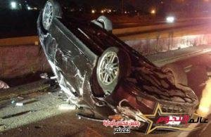 إنقلاب سيارة و تعطل لحركة المرور أعلى كوبري الفنجري