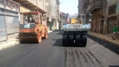 بدء رصف شارع الجيش " سوق السمك القديم" بالإسماعيلية