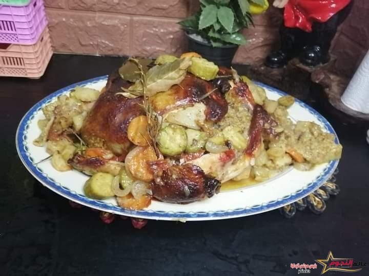 دجاج محشي أرز ... مقدم من الشيف: صفاء سالم