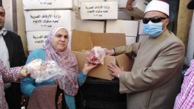 التضامن الإجتماعي : توزيع 3 طن لحوم و 3 آلاف شنطة مواد تموينية على المستحقين من أبناء المحافظة