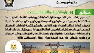 شائعة: اعتزام الحكومة تخفيف الأحمال عن شبكات الكهرباء خلال شهر رمضان
