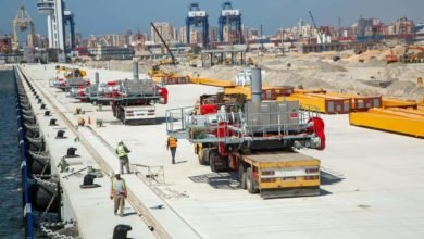 وزير النقل :محطة تحيا مصر متعددة الأغراض بميناء الإسكندرية(TMT) تستقبل الدفعة الأولى من أوناش الساحة العملاقة
