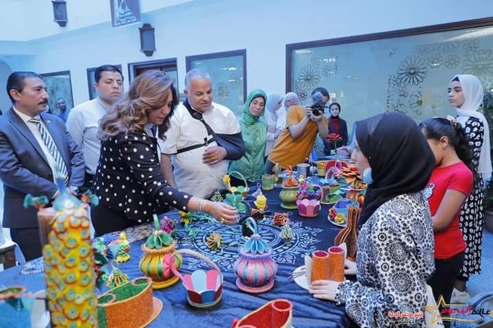 محافظ دمياط تفتتح المعرض الختامي للفنون التراثية بمكتبة مصر العامة