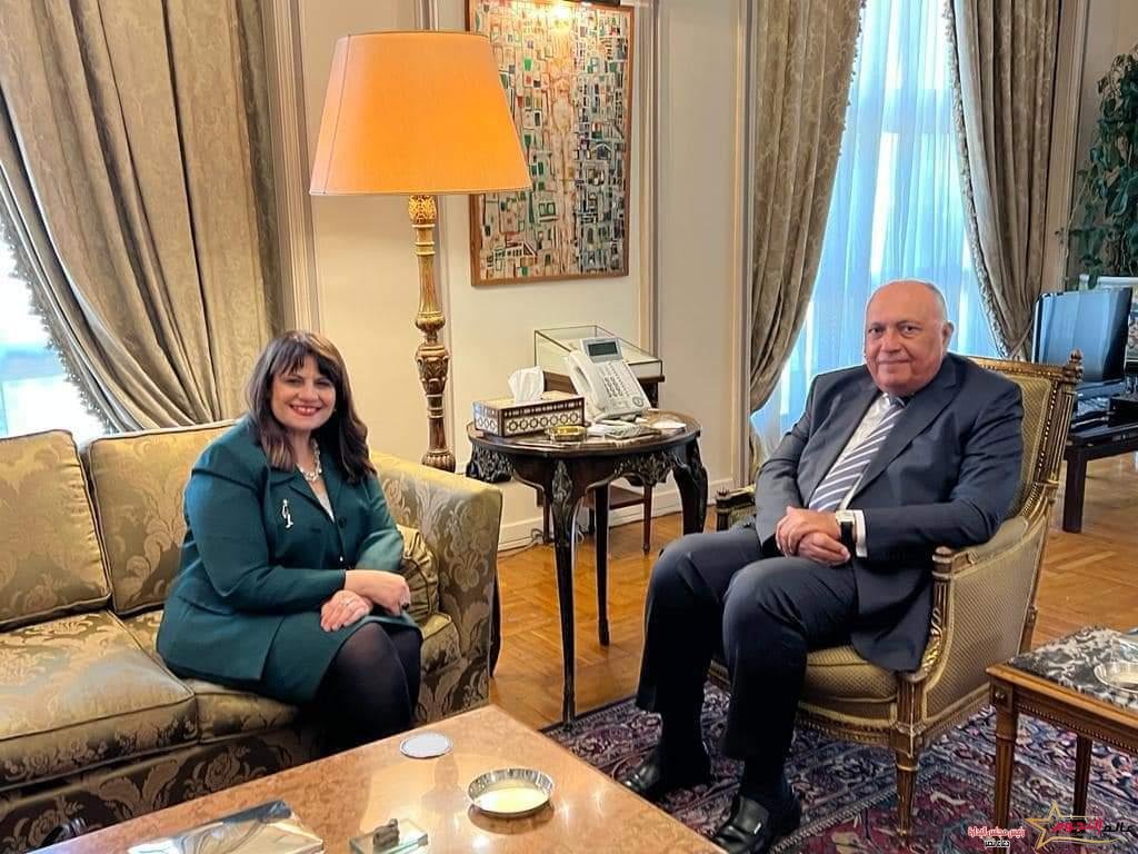 شكري يستقبل السفيرة سها جندي لبحث تعزيز التعاون في كافة الملفات لتحقيق أكبر فائدة للمصريين بالخارج