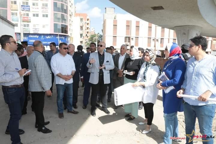محافظ بني سويف يتفقد المواقع المقترحة من نزلة السادات لأسفل كوبري المديرية لاستغلالها بهدف توفير فرص عمل للشباب
