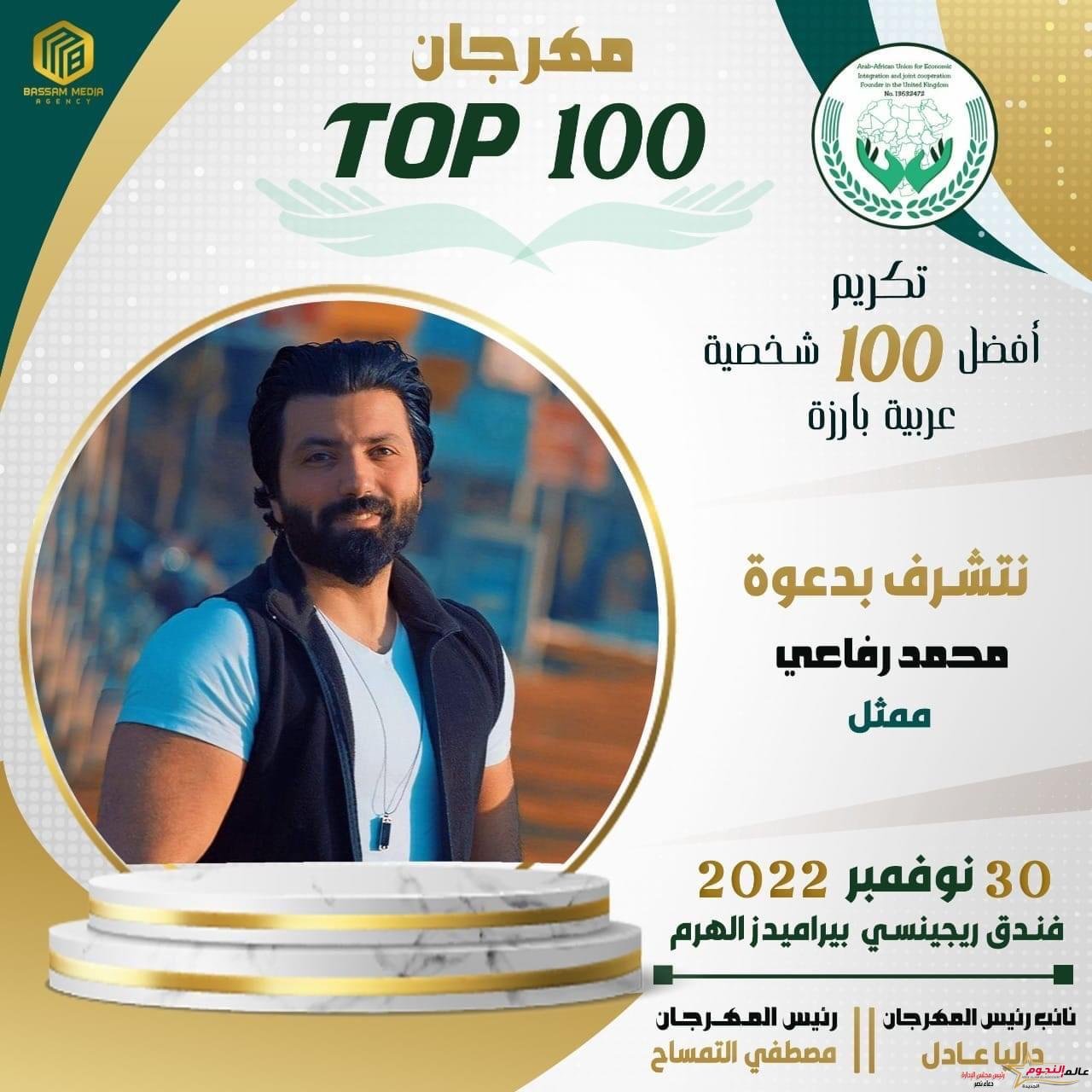 من افضل 100 شخصية بارزة عربية.. محمد رفاعي في تألق مستمر