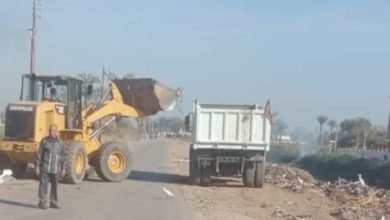 الوحدة المحلية لمركز ومدينة بني سويف تواصل جهودها في رفع الإشغالات والمخلفات بالشوارع