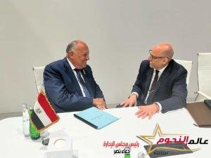 سامح شكري رئيس مؤتمر المناخ يلتقي السكرتير التنفيذي لإتفاقية الأمم المتحدة الإطارية لتغير المناخ