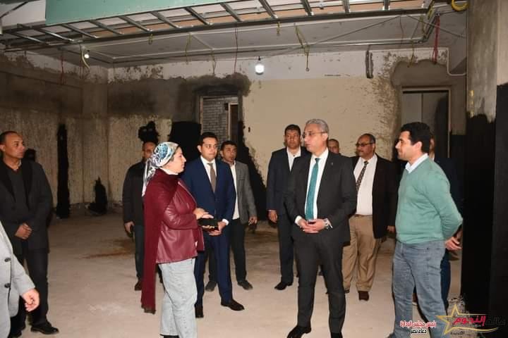 محافظ الفيوم يتفقد الأعمال الإنشائية بمقر الشبكة الوطنية الموحدة لخدمات الطوارئ والسلامة العامة