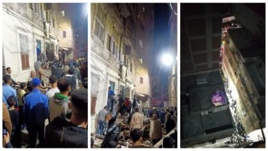 انتشال جثة طفل و3 مصابين من تحت أنقاض عقار الإسكندرية
