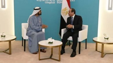 السيسي يلتقي الشيخ محمد بن راشد آل مكتوم نائب رئيس دولة الإمارات