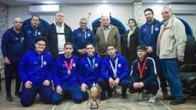 فرج عامر يكرم أبطال سموحة في لعبة الچودو بعد حصولهم على كأس بطولة الجمهورية للچودو