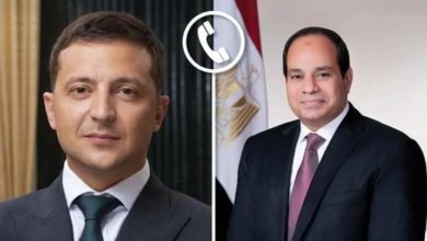 تلقى السيد الرئيس عبد الفتاح السيسي اليوم اتصالاً هاتفياً من الرئيس الأوكراني "فولوديمير زيلينسكي"