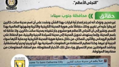  شائعة: إصدار قرار بتغيير اسم مدينة "سانت كاترين" إلى مدينة "التجلي الأعظم" 