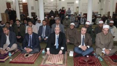 محافظ بنى سويف يشهد احتفال الأوقاف بليلة النصف من شهر شعبان بمسجد عمر بن عبد العزيز