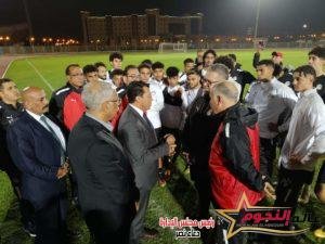 وزير الرياضة يؤازر المنتخب الاولمبي بمعسكره قبيل مباراته المرتقبة أمام زامبيا