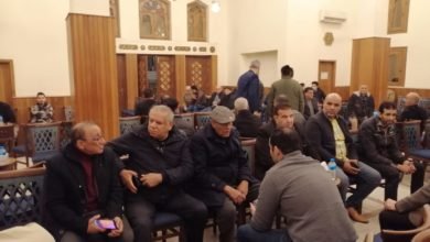 أحمد بدير وعزوز عادل من عزاء زوجة مجدي فكري