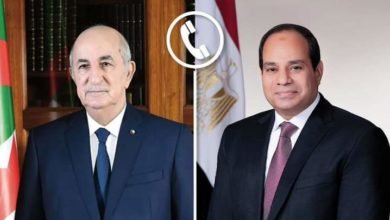السيسي يجري إتصالا هاتفياً مع رئيس الجمهورية الجزائرية