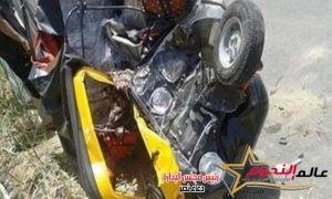 عاجل … إصابة 4 أشخاص فى حادث تصادم سيارة ملاكى بـ توك توك فى دسوق