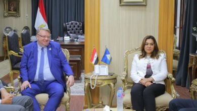 محافظ دمياط تستقبل وفد منظمة العمل الدولية وشركة ميثانكس