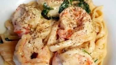 مكرونه وايت صوص بالجمبري ... مقدمة من الشيف: منى التابعي