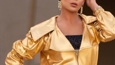 الفنانة هبه السيسي بإطلالة تحمل توقيع مصمم الأزياء محمود غالي
