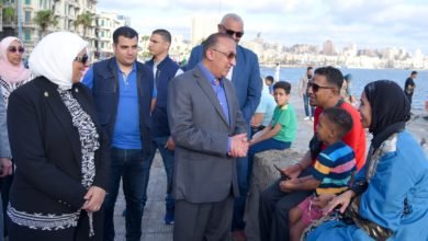 محافظة الإسكندرية في جولة تفقدية على الكورنيش لتهنئة الأهالى فى أول أيام عيد الأضحى