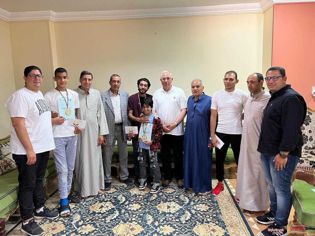 وزير الزراعة يشارك في تكريم أبناء قريته الفائزين بالبطولة الدولية في الكيك بوكسينج بالأردن