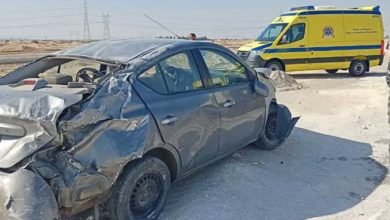 إصابة 3 أشخاص فى حادث انقلاب سيارة ملاكي بقنا