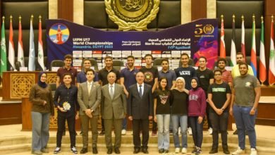 الشريف يشهد المؤتمر الصحفي للأعلان عن افتتاح بطولة العالم للشباب للخماسي الحديث تحت ١٧ عاما