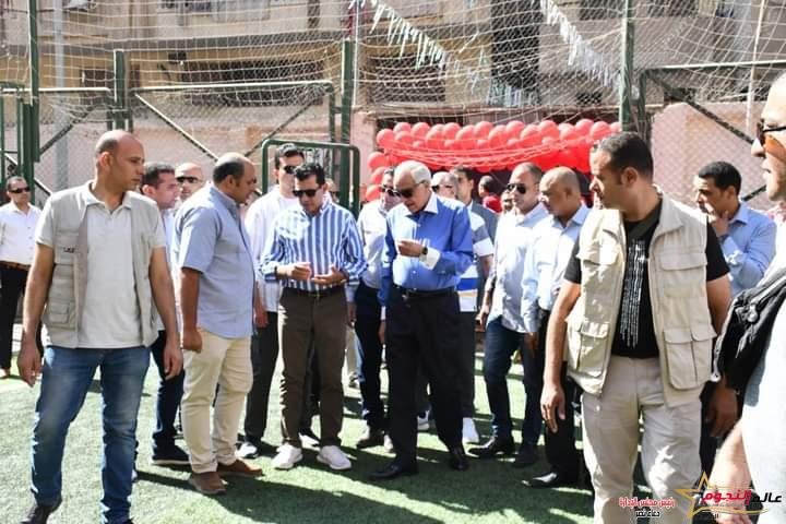 صبحي ومحافظ الجيزة يفتتحان عدد من المشروعات بمركز شباب الكوم الأخضر