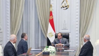 السيسي يجتمع مع اللواء محمد أمين مستشار رئيس الجمهورية للشئون المالية 