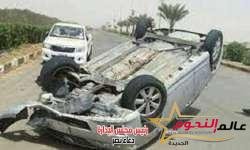 عاجل … مصرع شخصين وإصابة آخر في حادث انقلاب سيارة ملاكى على الصحراوى الشرقى بسوهاج