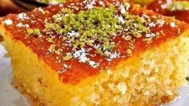 طريقة عمل بسبوسة البرتقال بالفستق من مطبخ عالم النجوم