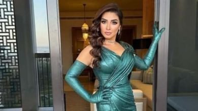 روجينا تلفت الأنظار باللون الاخضر بمواقع التواصل الإجتماعي