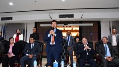 صبحي يشهد مهرجان اتحاد شباب العمال في حب مصر بصالة الدكتور حسن مصطفى 