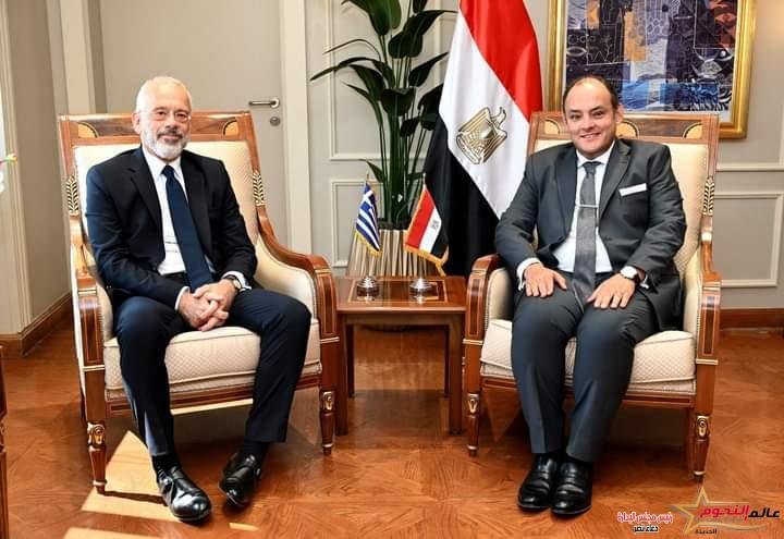 سمير يبحث مع سفير اليونان بالقاهرة سبل تعزيز العلاقات الاقتصادية بين البلدين