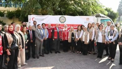 القباج وأبو غزالة يدشنان قافلة المساعدات الإنسانية المقدمة من مجلس وزراء الشئون الاجتماعية العرب إلى قطاع غزة 