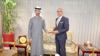 رئيس جامعة عين شمس يستقبل ملحق التعليم وعلوم التكنولوجيا لدولة الإمارات بالقاهرة
