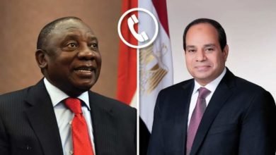 السيسي يتلقي اتصالاً هاتفياً من الرئيس سيريل رامافوزا رئيس جمهورية جنوب أفريقيا