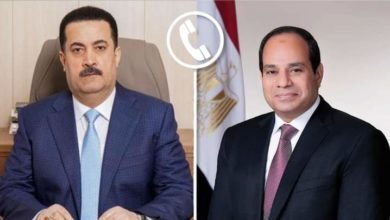 السيسي يتلقي اتصالاً هاتفياً من السيد محمد شياع السوداني رئيس وزراء العراق
