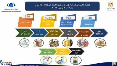 بالإنفوجراف ، الحصاد الأسبوعي لنشاط جهاز حماية المستهلك