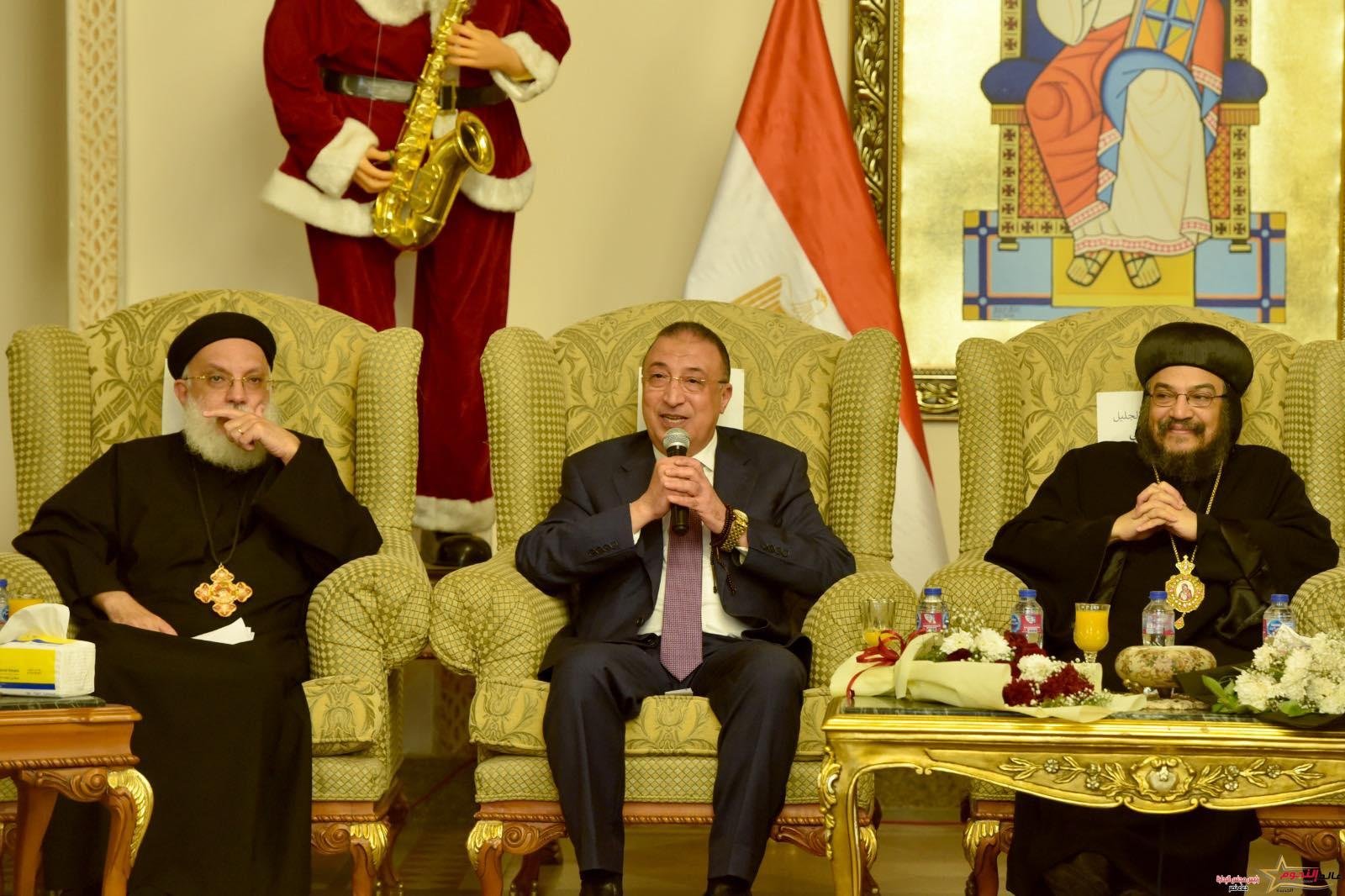محافظ الإسكندرية يهنئ الإخوة الأقباط الأرثوذكس بعيد الميلاد المجيد ويحضر حفل استقبال الكنيسة المرقسية
