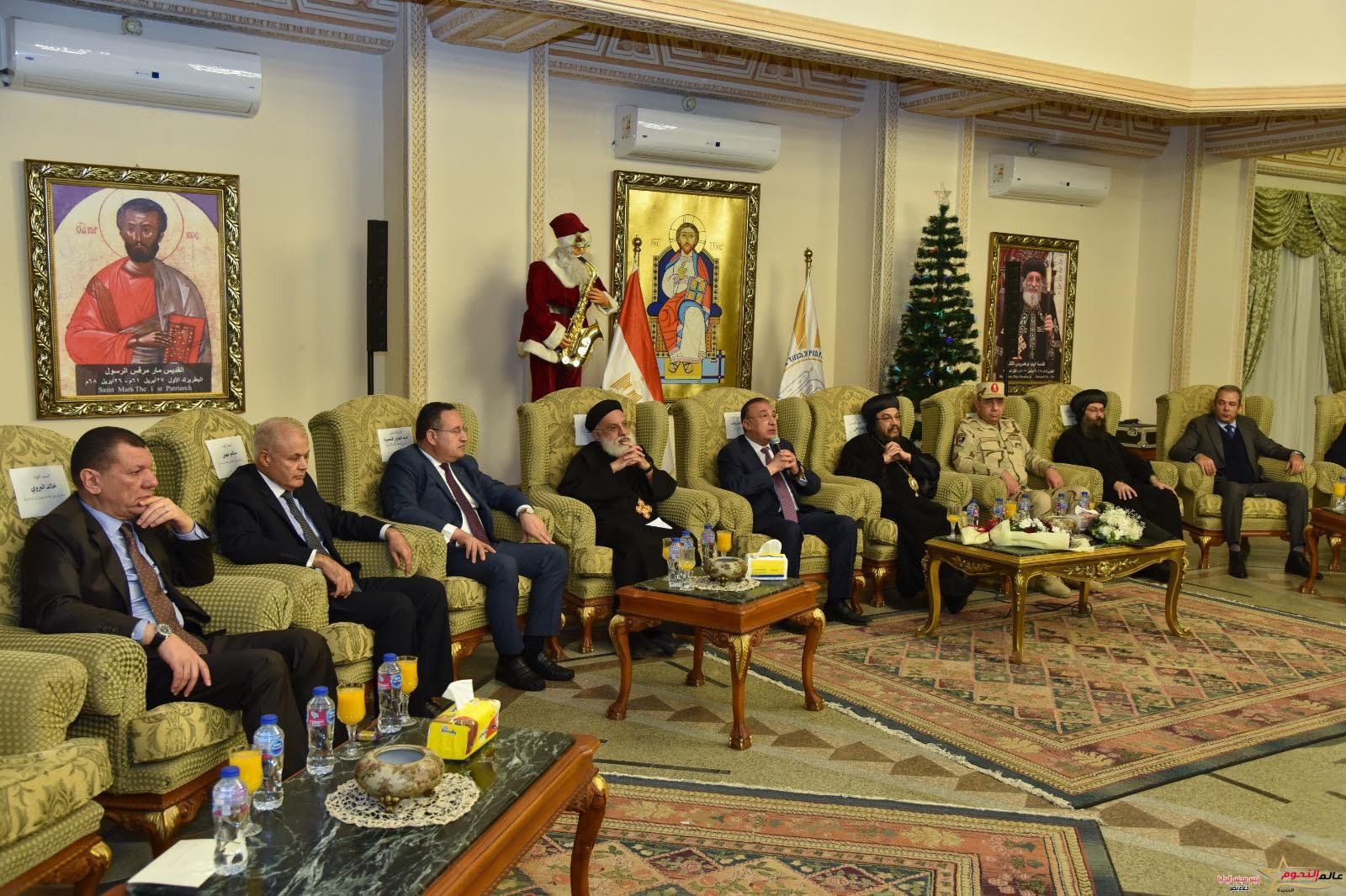 محافظ الإسكندرية يهنئ الإخوة الأقباط الأرثوذكس بعيد الميلاد المجيد ويحضر حفل استقبال الكنيسة المرقسية