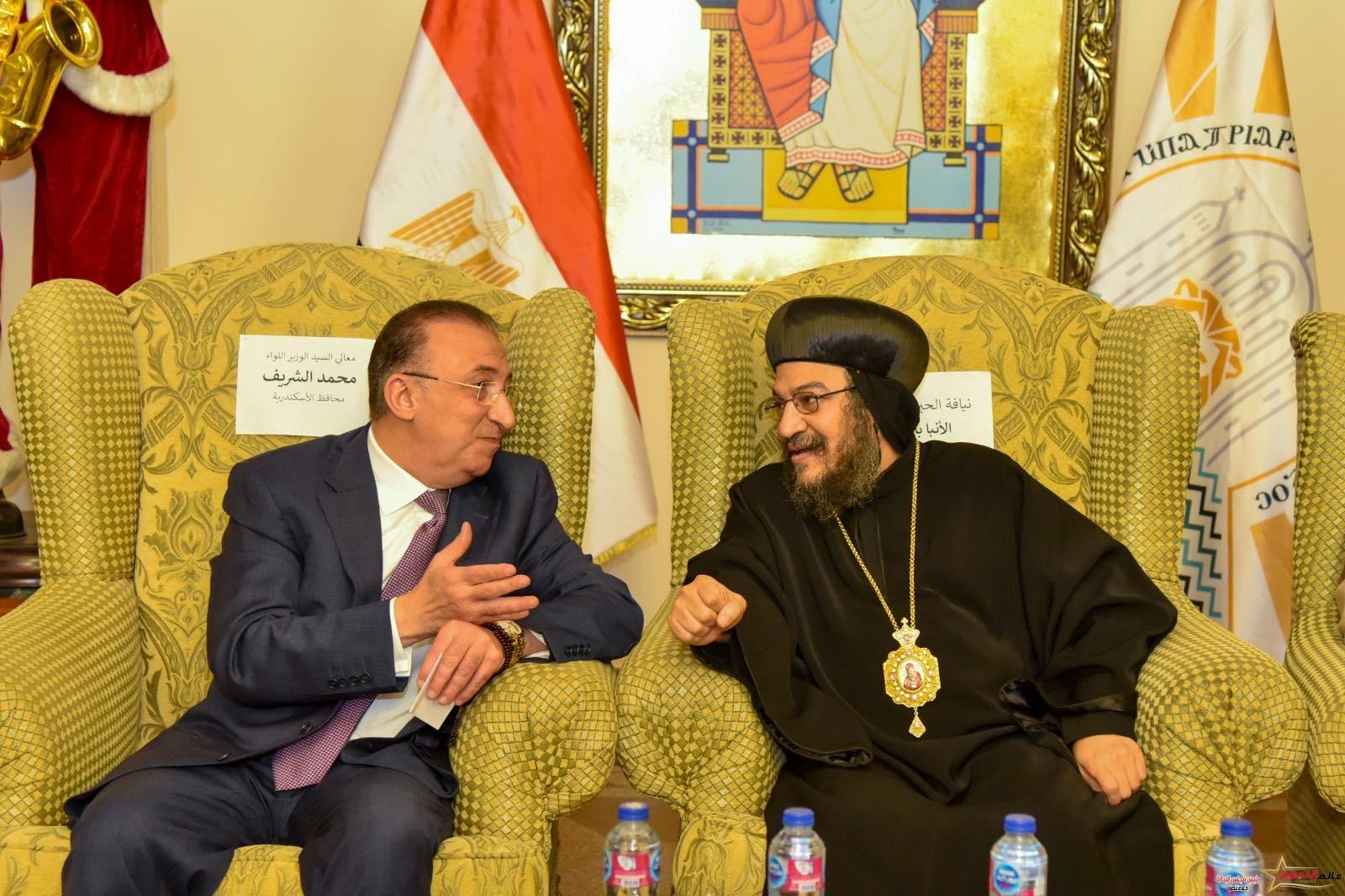 محافظ الإسكندرية يهنئ الإخوة الأقباط الأرثوذكس بعيد الميلاد المجيد ويحضر حفل استقبال الكنيسة المرقسية